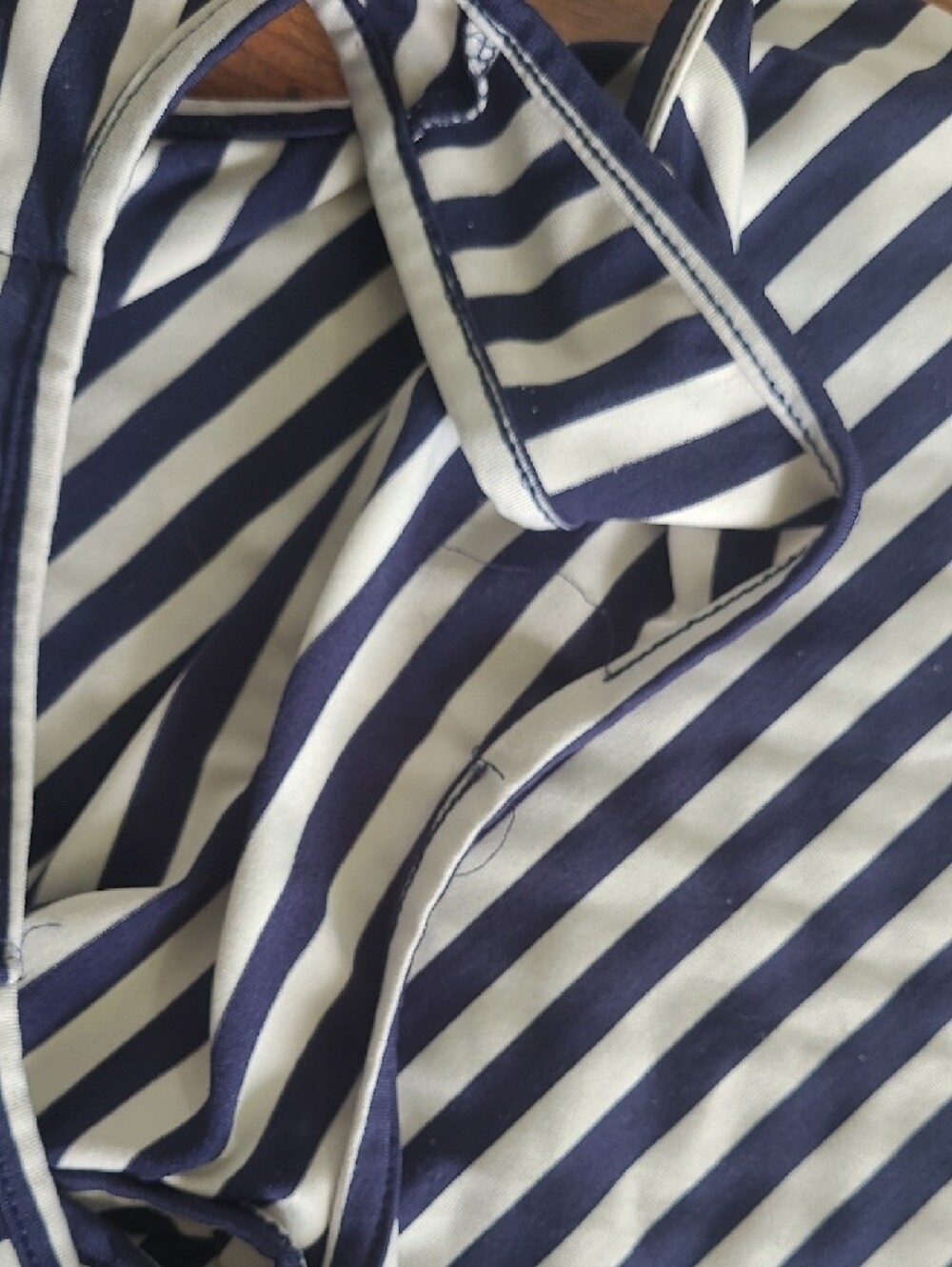 Ralph Lauren Navy & White Striped Racerback Swim Suit Cover Up Size L - Picture 3 of 7